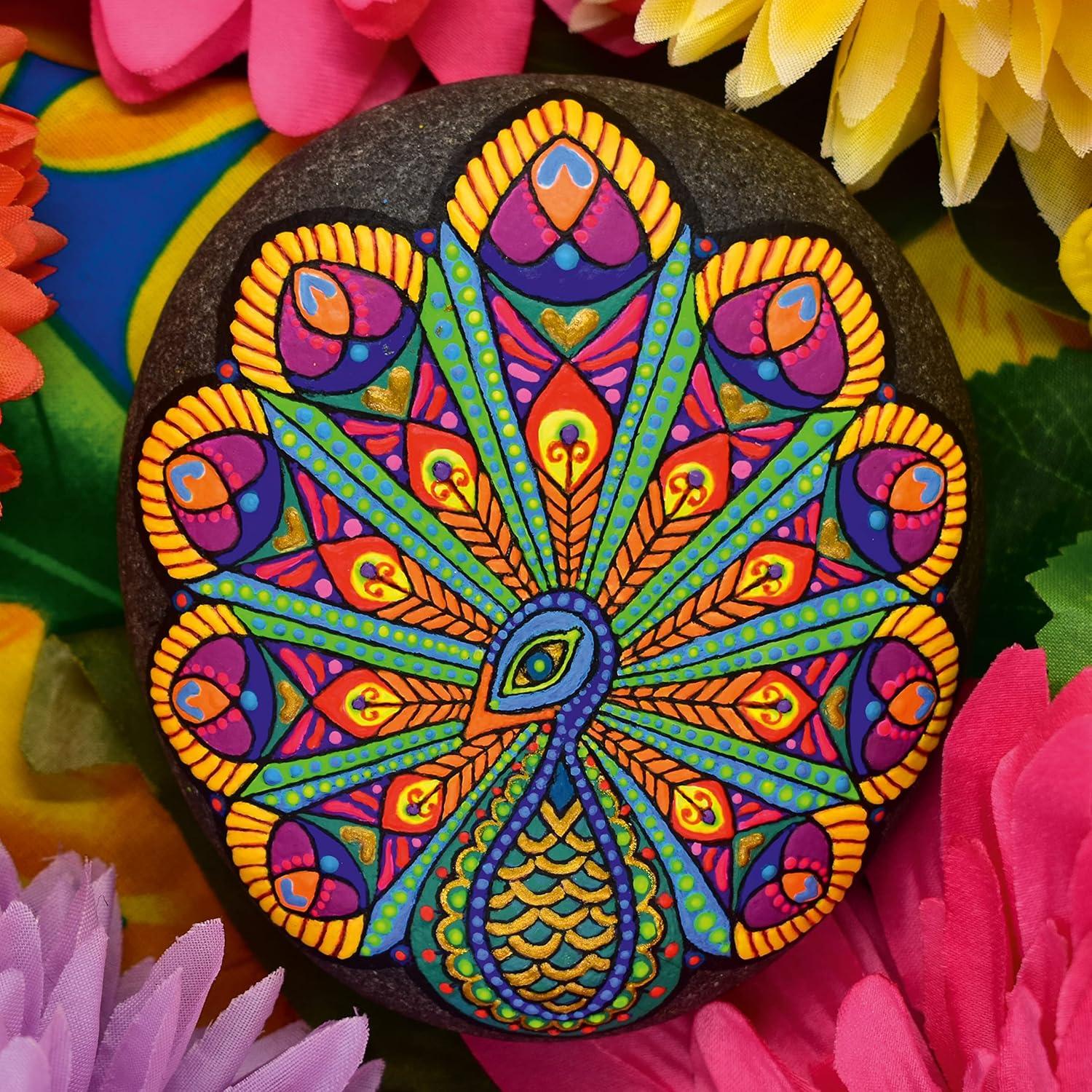 Animal Rock Painting Box Set - DIY Rock Painting for Adults - Rocks, Brush, Paint Included - Mandala Stone Artist - Create Rock Artwork at Home - Arts and Craft for Adults - Adult Hobbies