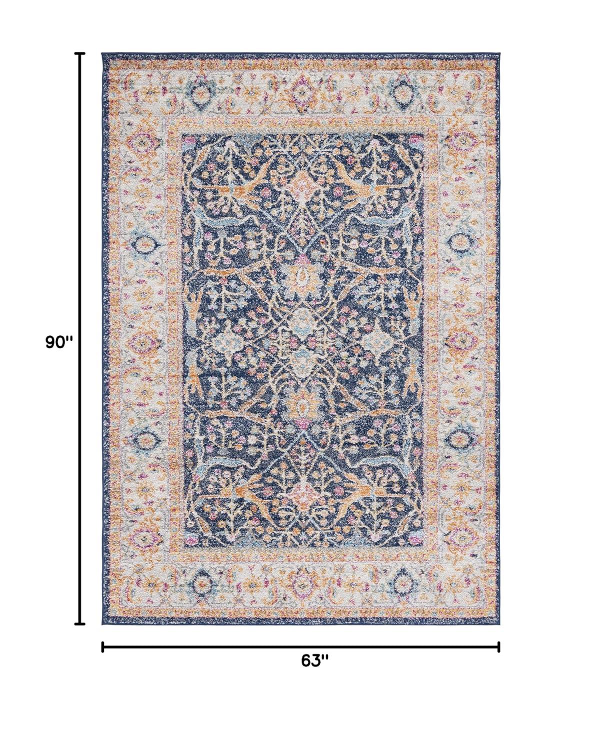 Madison MAD612 Power Loomed Indoor Area Rug - Navy/Creme - 5'3"x7'6" - Safavieh.
