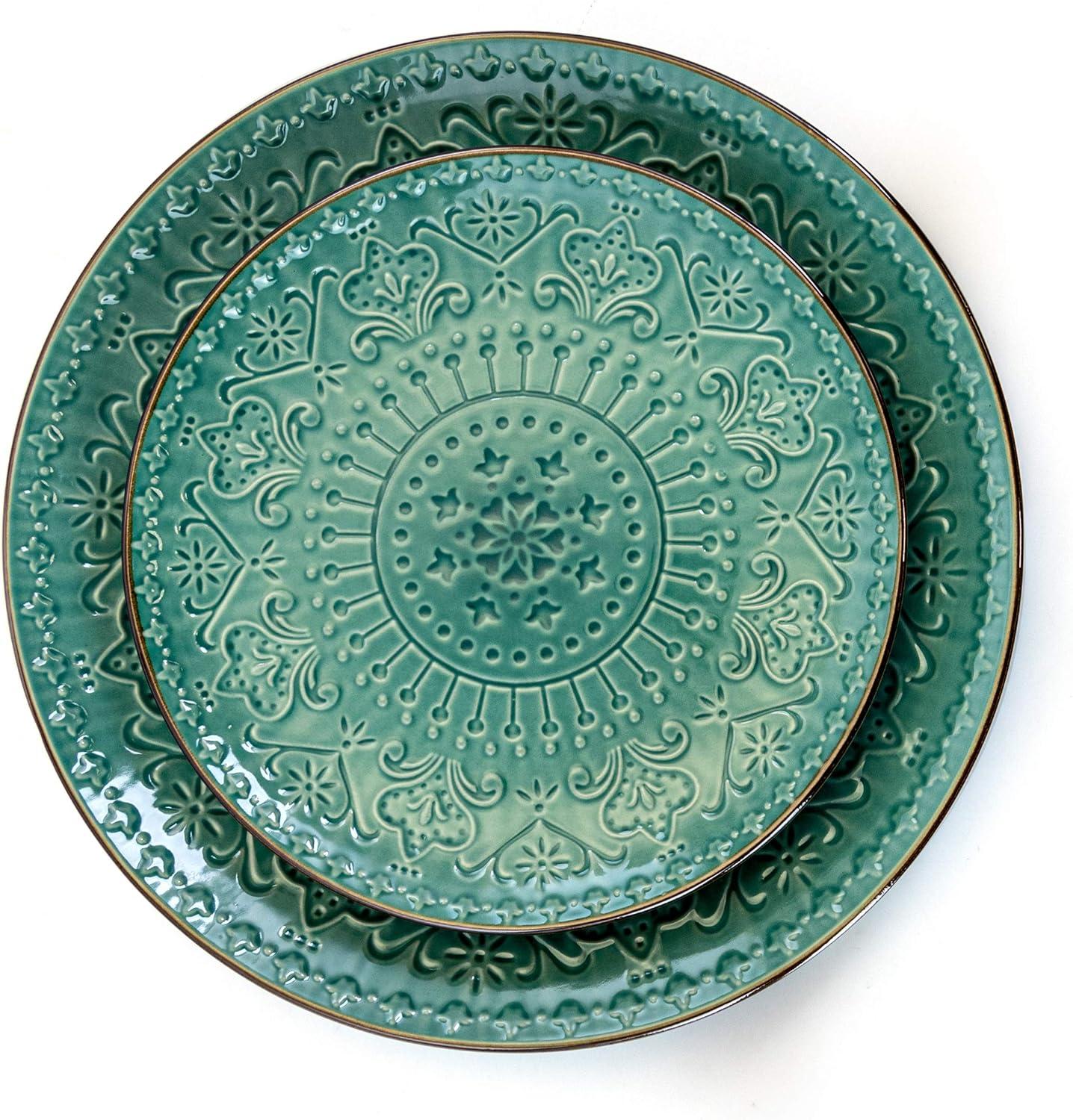 Sea Foam Green Ceramic 16-Piece Dinnerware Set