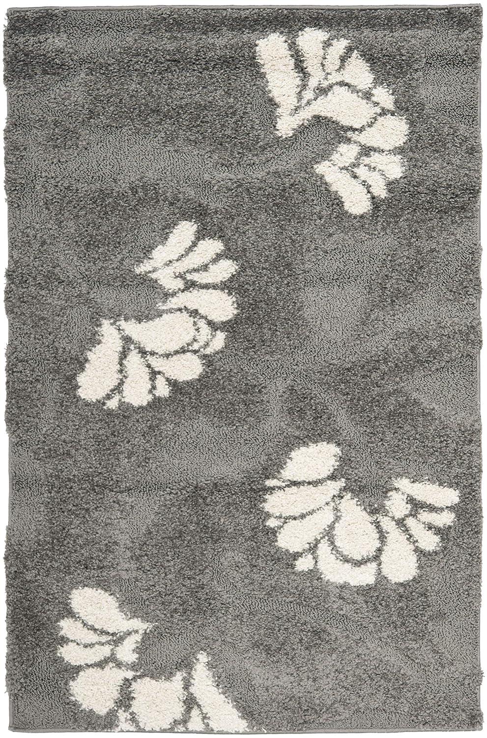 Florida Shag SG459 Power Loomed Indoor Accent Rug - Grey/Beige - 3'3"x5'3" - Safavieh