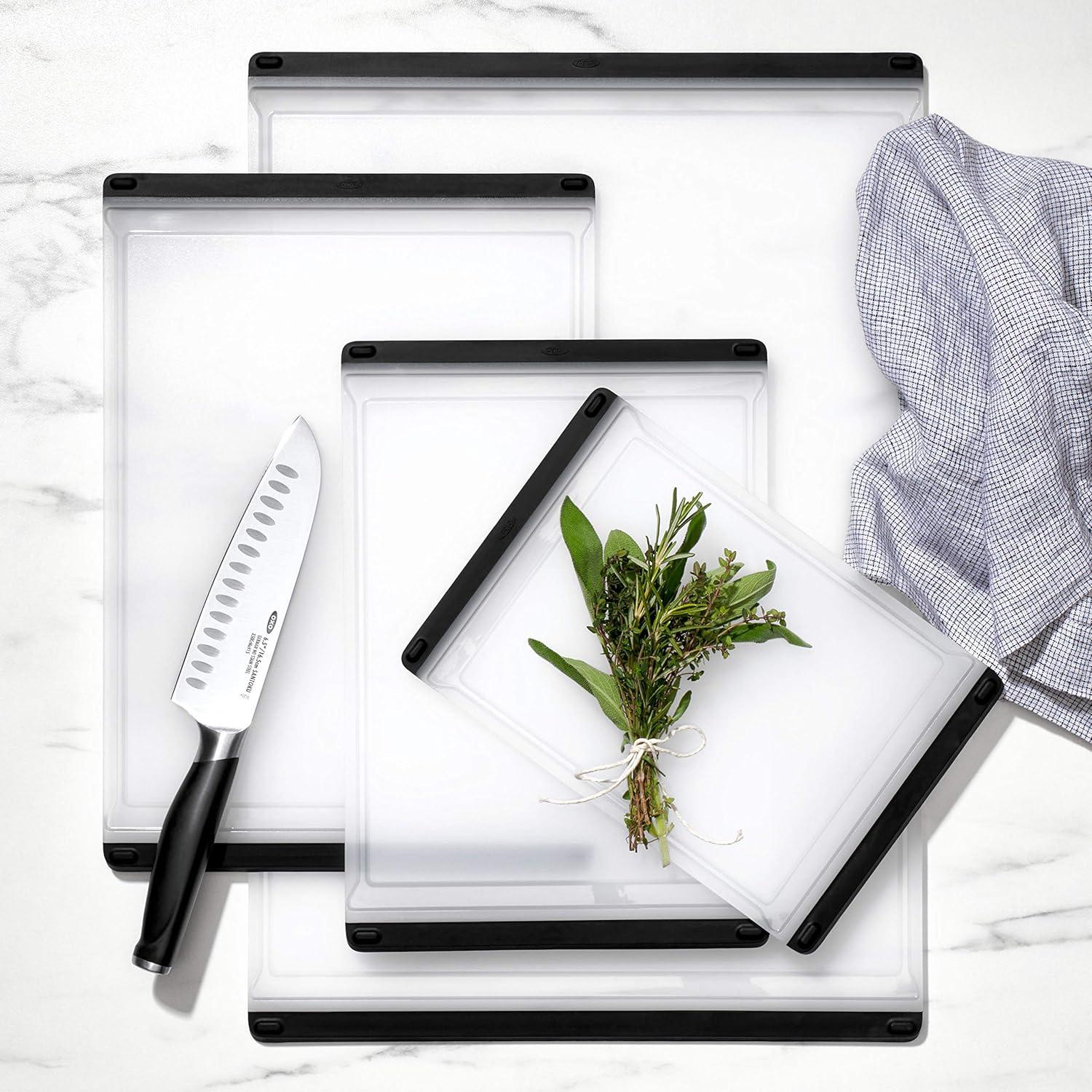 Rectangular White and Black Plastic Cutting Board