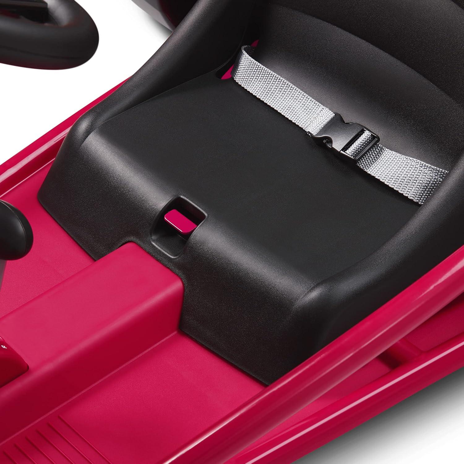 Radio Flyer Ultimate Go-Kart Kids Ride-On Toy, 24 Volts, Outdoor Fun with 3 Speed Settings and Automatic Braking, Pink