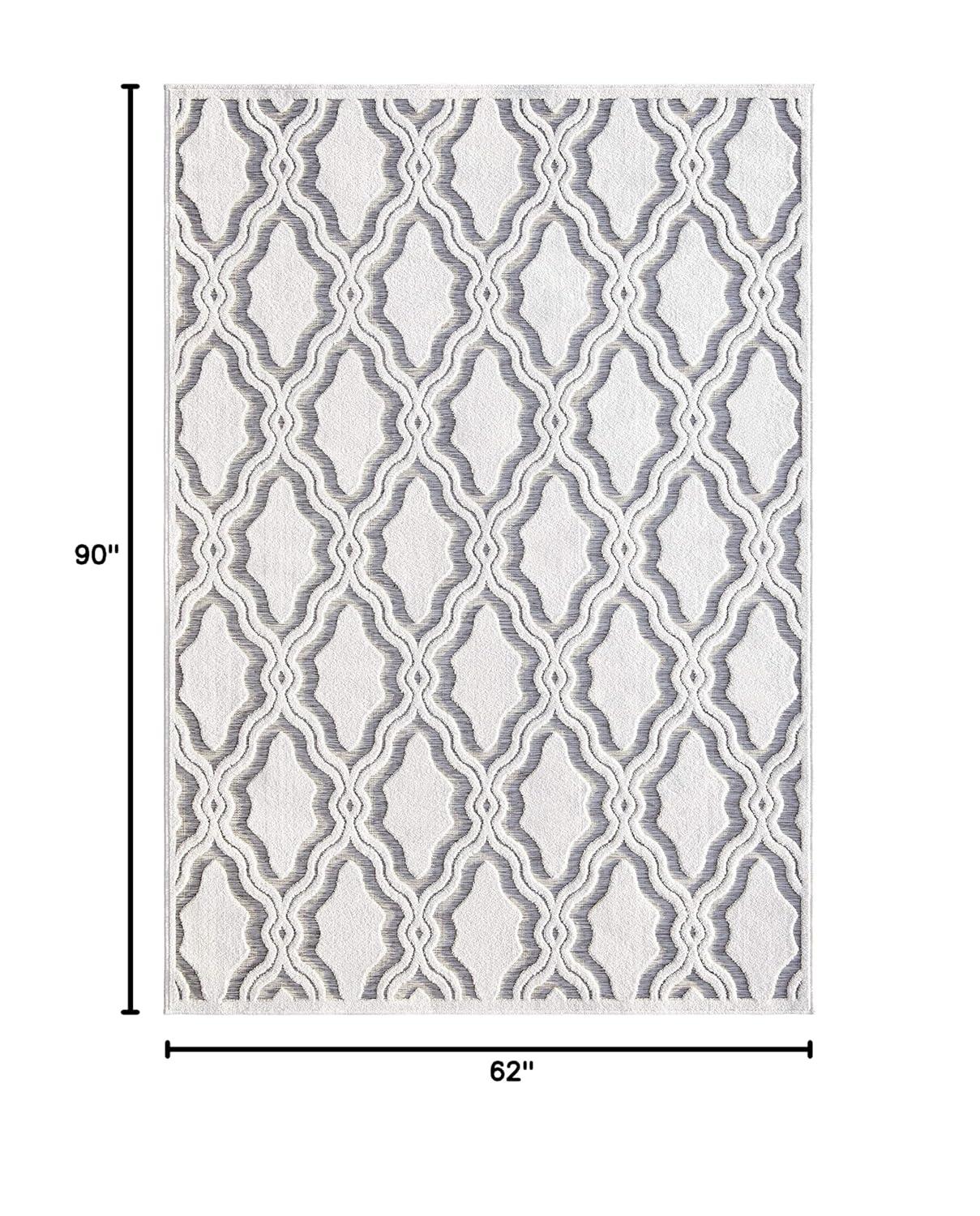 My Texas House Cotton Blossom Natural Gray High Low Indoor Outdoor Rug