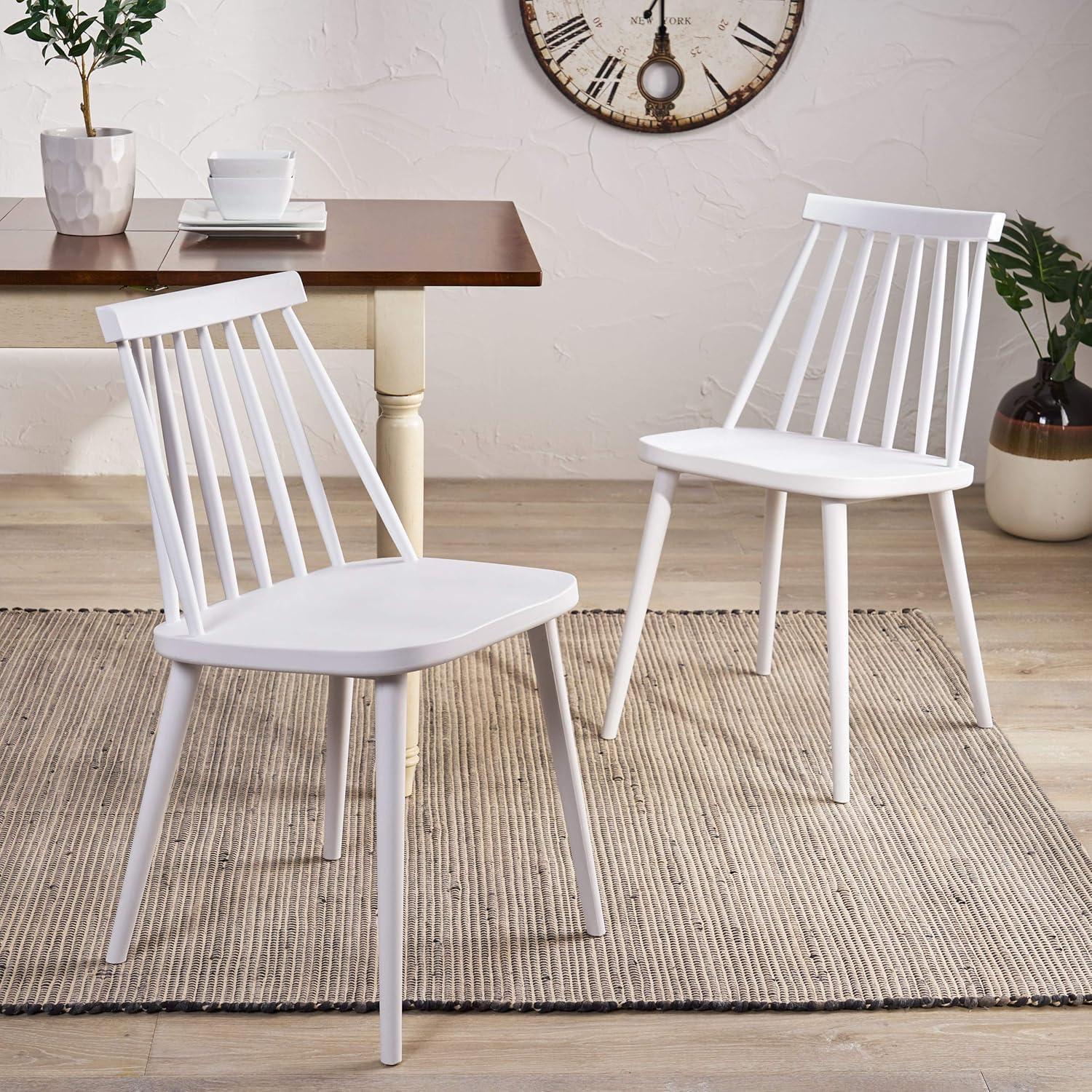 Gracie Oaks Farmhouse Spindle Back Dining Chairs,Set Of 2