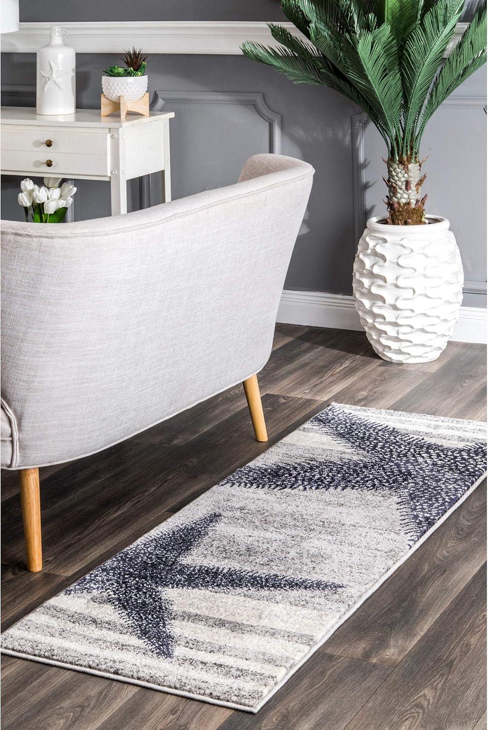Nuloom Starfish Animal Print 4x6 Indoor Area Rug for Living Room Bedroom Dining Room Kitchen, Grey/Blue