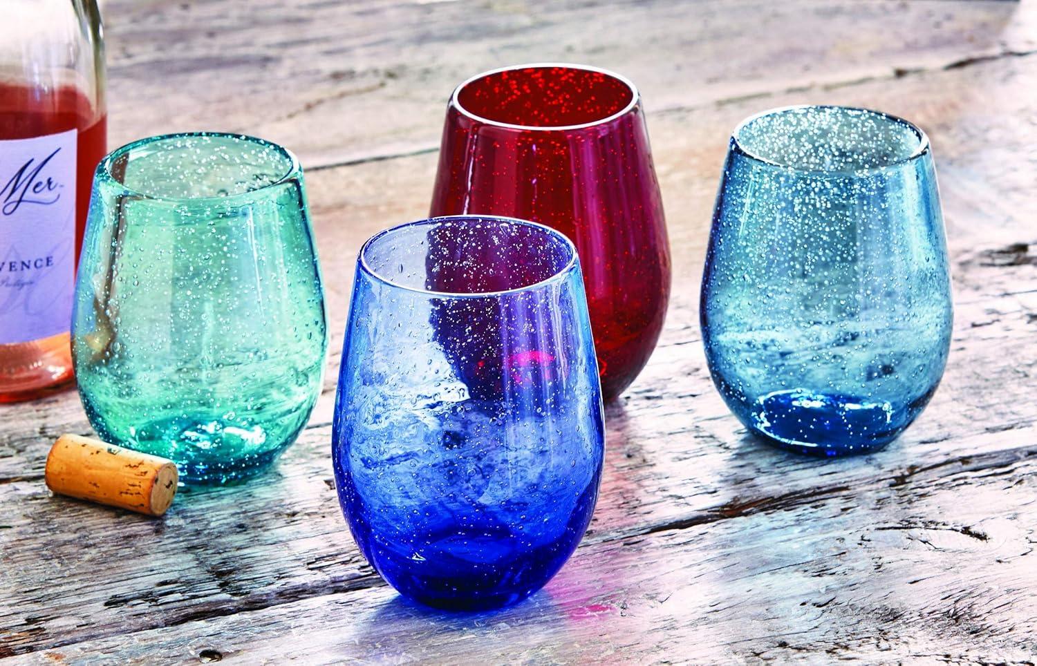 tagltd 16 oz. Single Clear Bubble Glass Stemless Drinkware