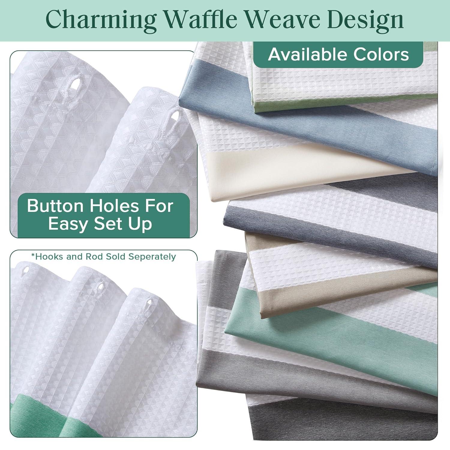 Spa Waffle Shower Curtain with 3M Treatment