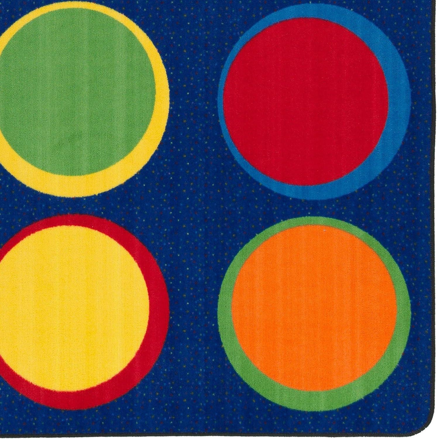 Multicolor Rectangular Stain-Resistant Kids' Classroom Rug