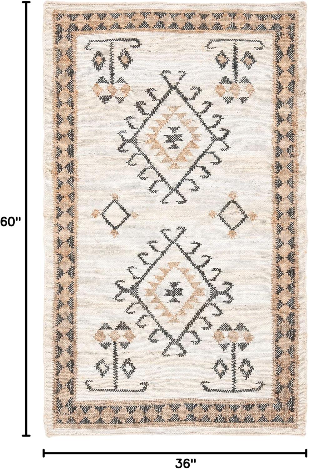 Kilim KLM762 Hand Woven Area Rug - Ivory/Black - 3'x5' - Safavieh.