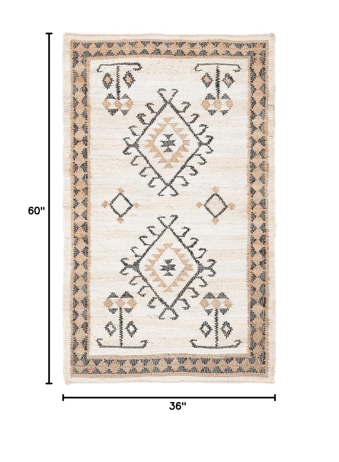 Kilim KLM762 Flat Weave Accent Rug - Ivory/Black - 3'x5' - Safavieh