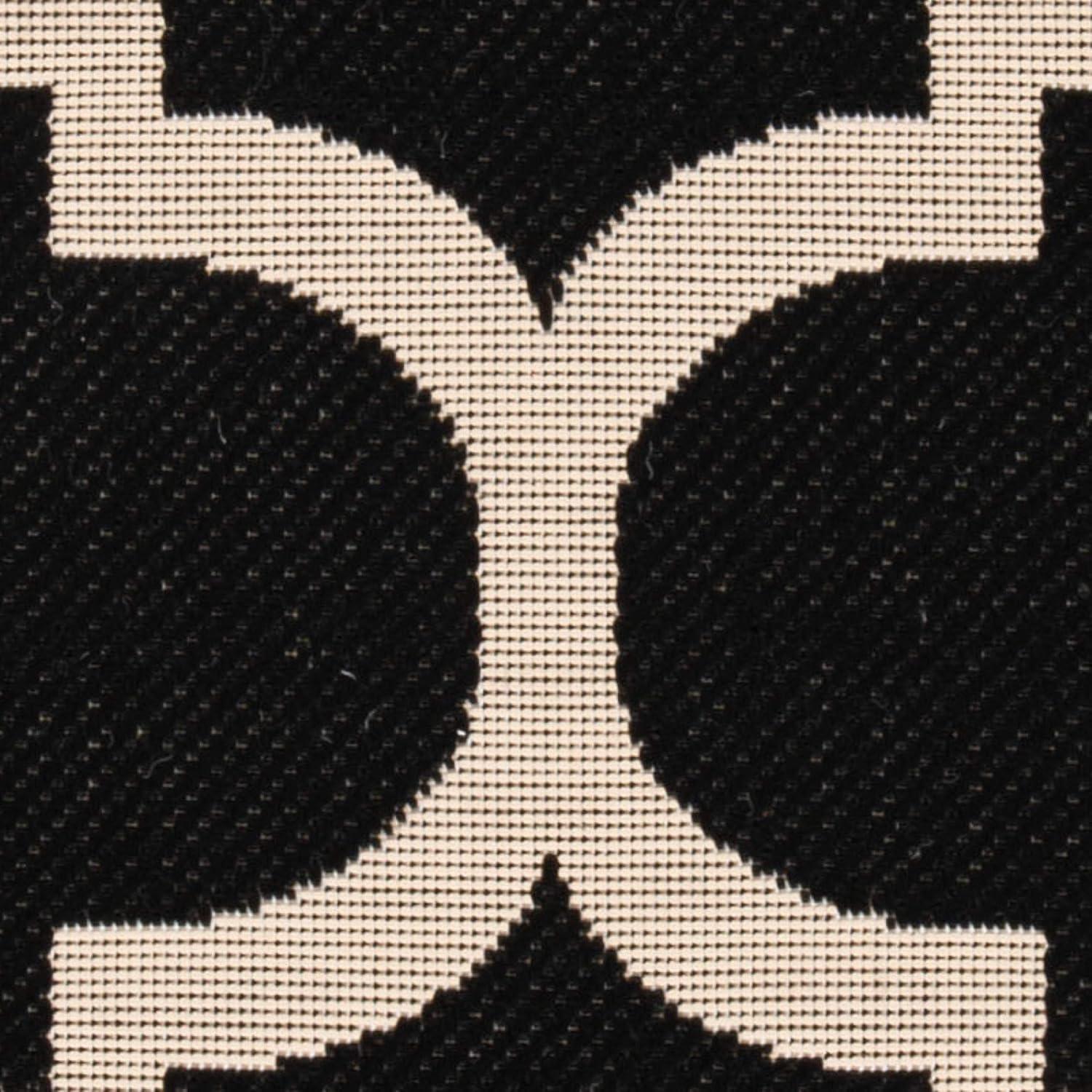 Courtyard CY6243 Power Loomed Indoor and Outdoor Runner Rug - Black/Beige - 2'3"x12' - Safavieh