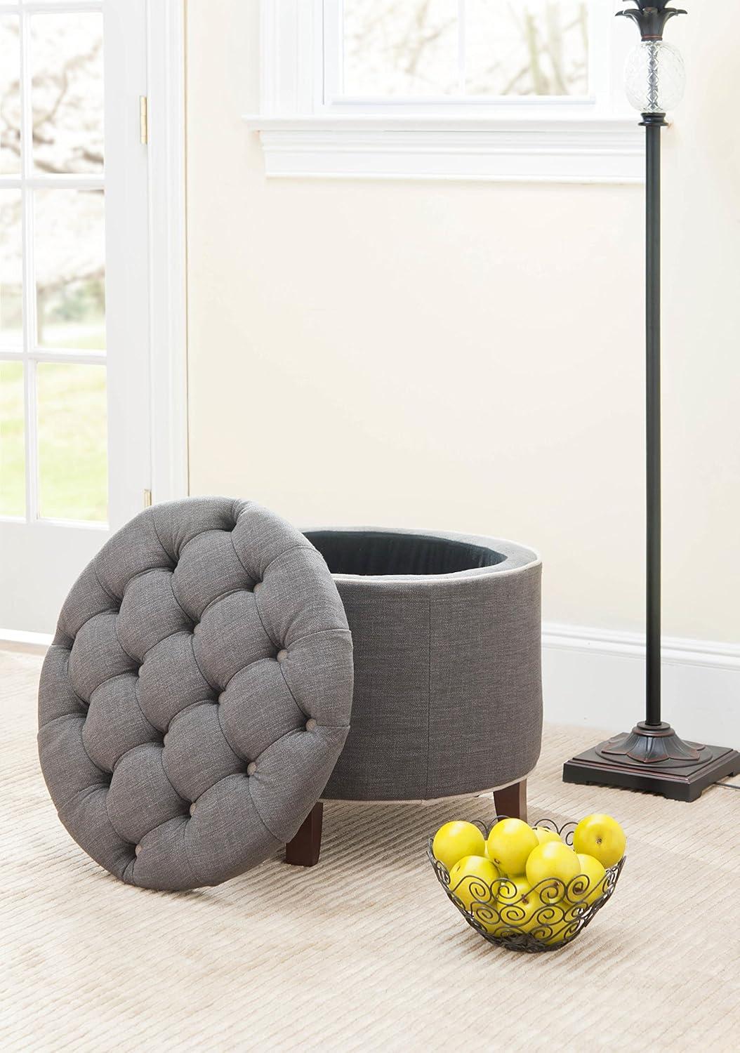 Amelia Tufted Storage Ottoman  - Safavieh