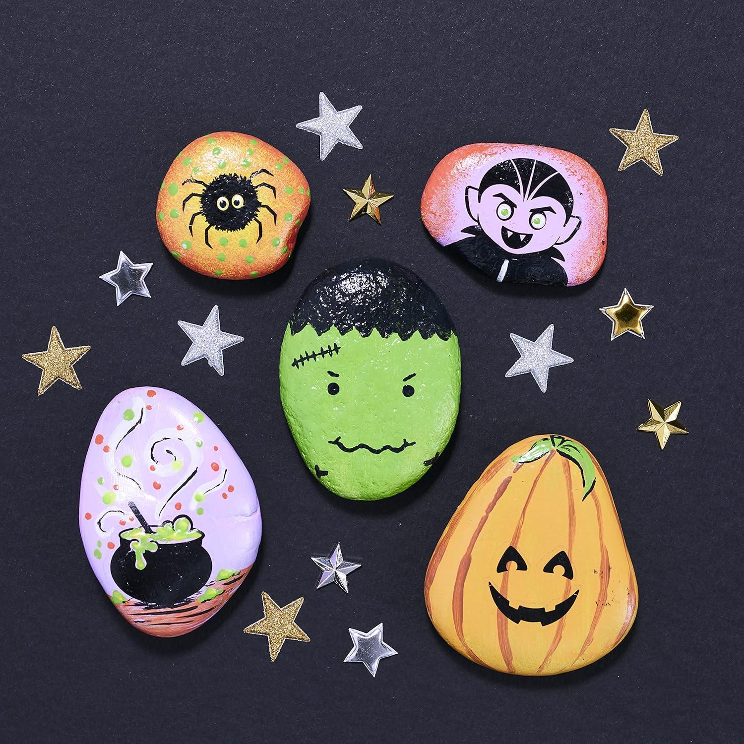 Creativity for Kids Halloween Hide & Seek Rock Painting- Spooky Child Craft Kit for Boys and Girls