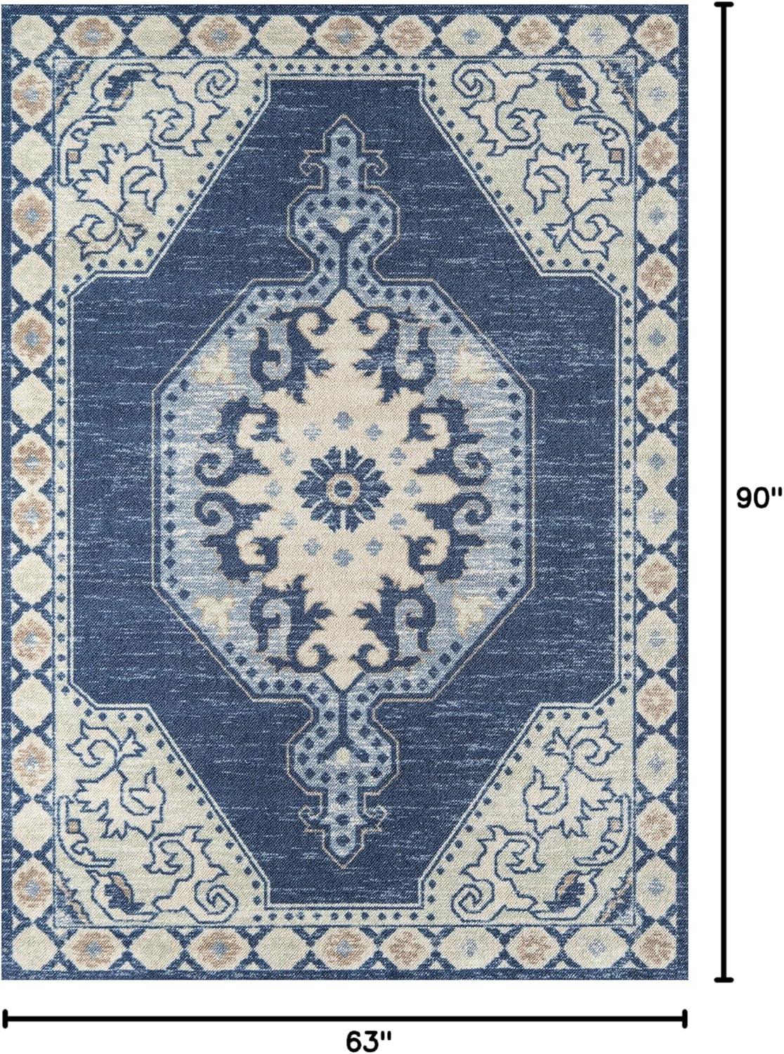 Momeni Anatolia Oriental Traditional Area Rugs, Blue