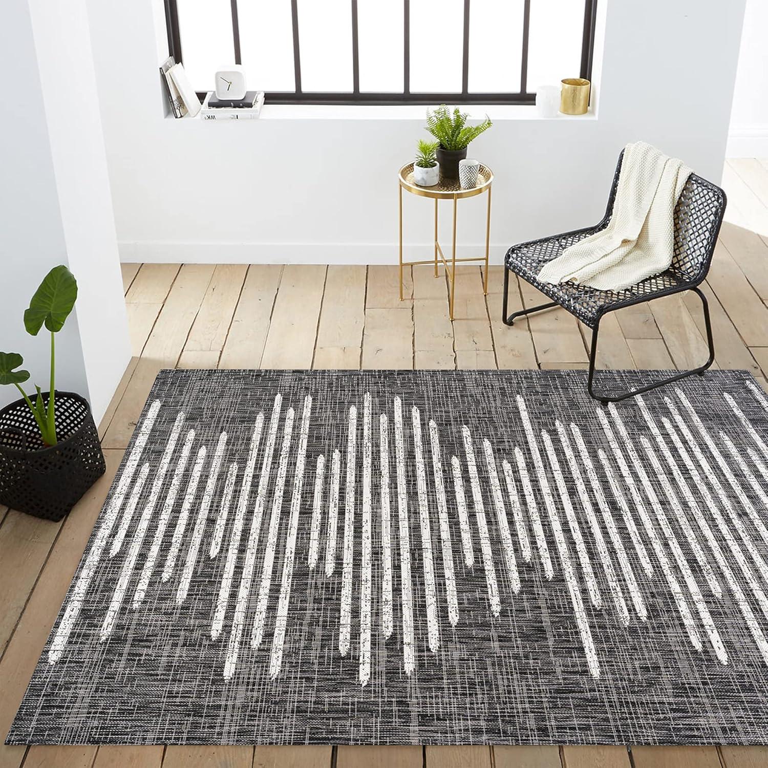 Zolak Berber Stripe Geometric Indoor/Outdoor Area Rug - JONATHAN Y