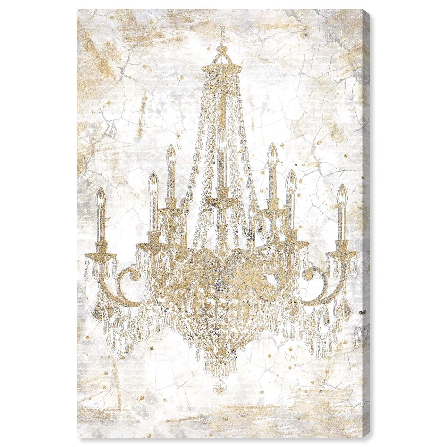 Oliver Gal Prints Fashion And Glam " Fashion And Glam White And Gold Chandelier " by Oliver Gal