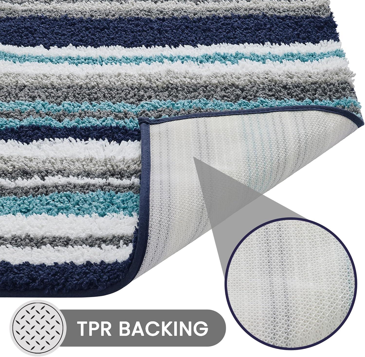 Better Trends Griffie 100% Polyester TPR Backing Tufted Bath Rug 24" x 36" Rectangle - Blue