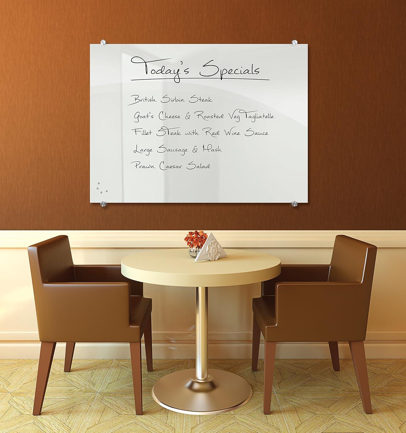 MooreCo Visionary Magnetic Wall Mounted Glass Dry Erase Board