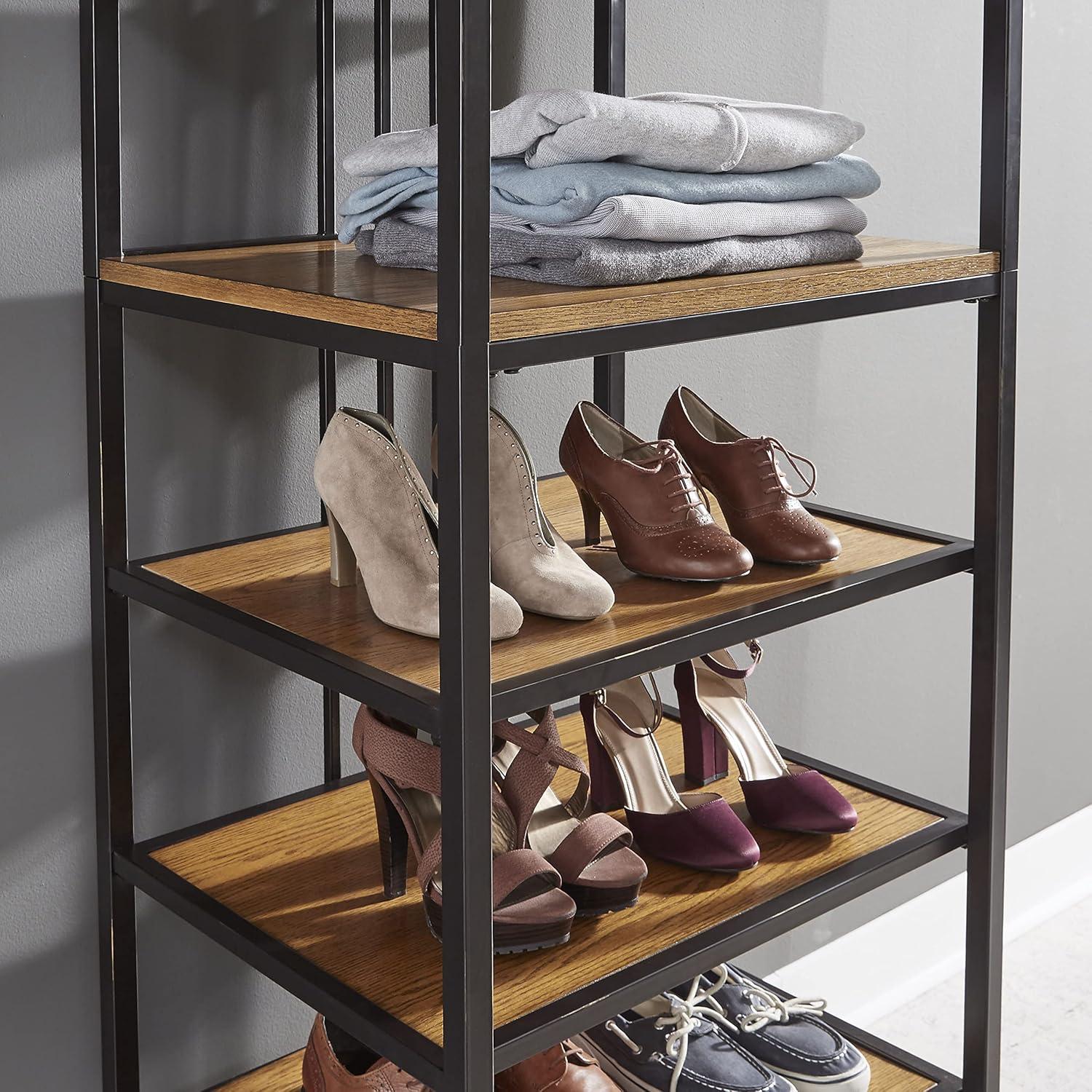 Modern Craftsman Brown Closet Wall Shelf Unit
