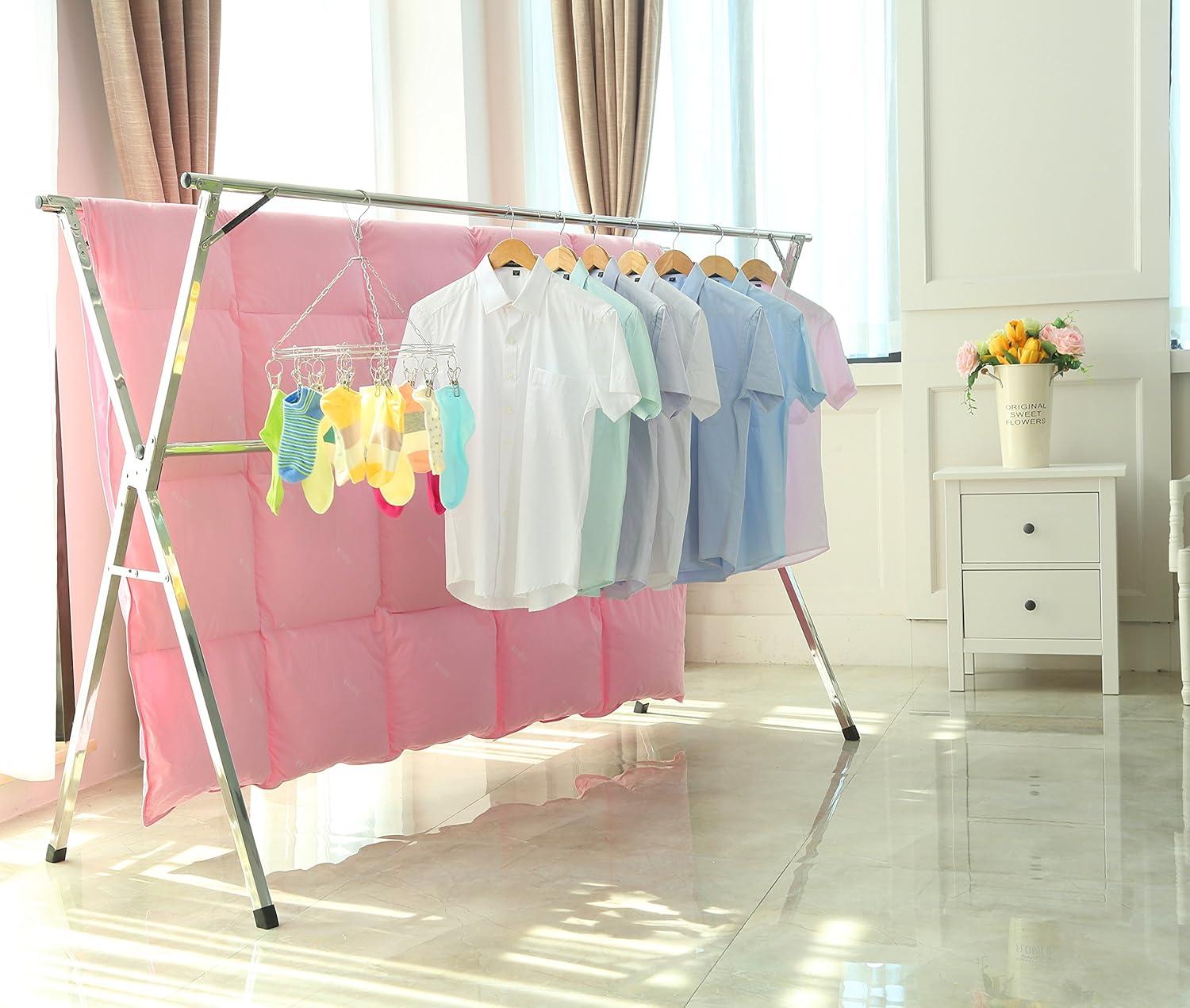 Adjustable Stainless Steel Foldable Clothes Drying Rack