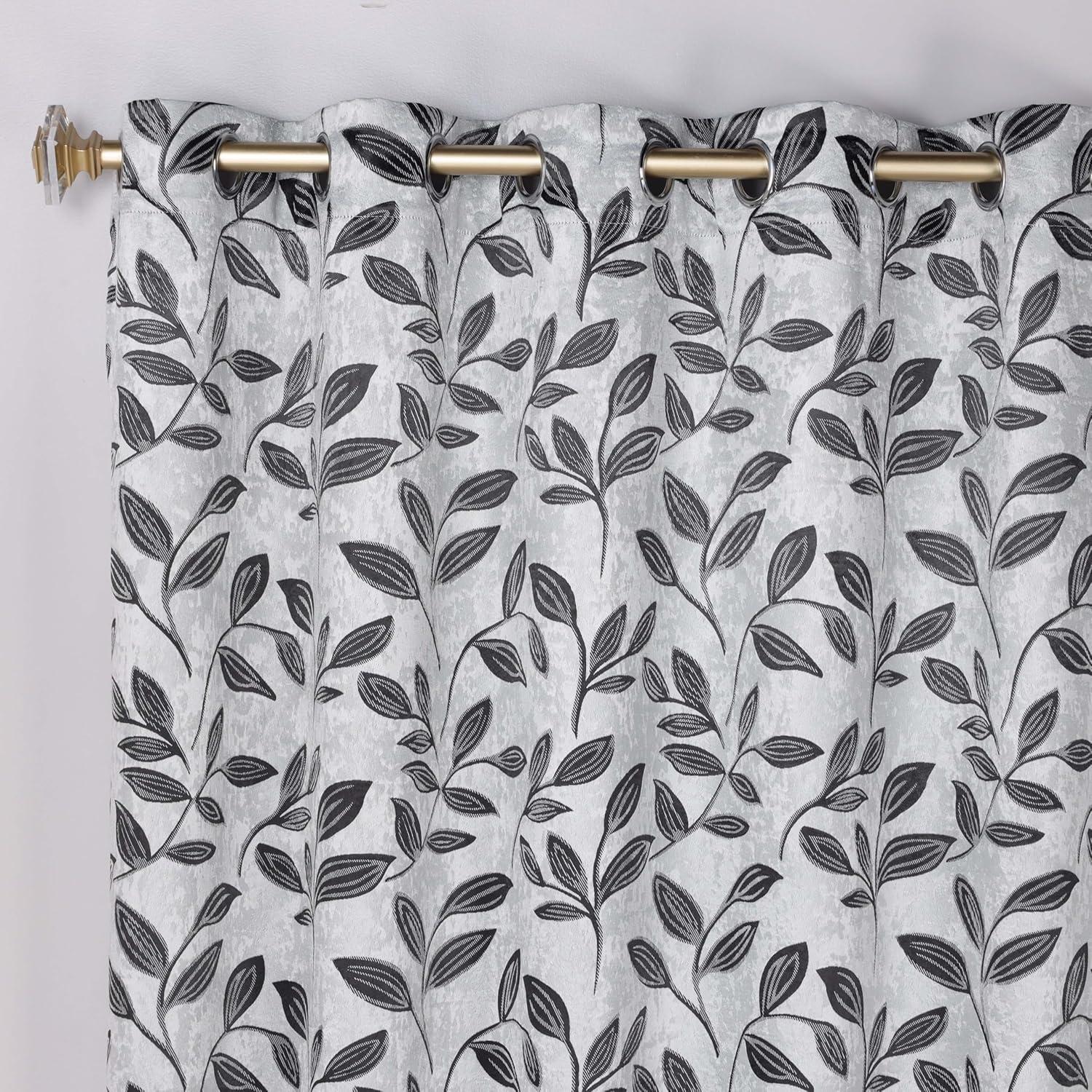 Superior Modern Bohemian Leaves Polyester Machine Washable Room Darkening Blackout Curtains by Superior (Set of 2)