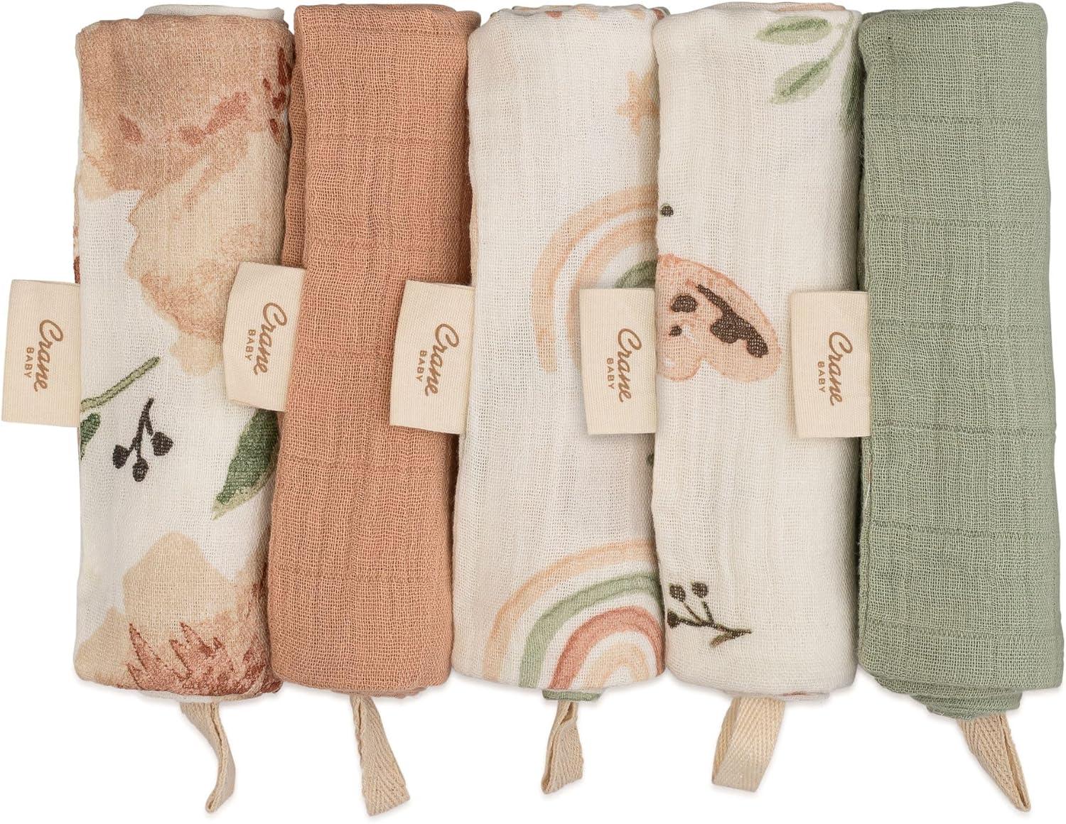 Crane Baby Parker 5-pc. Baby Wash Cloth Set (pink Floral)