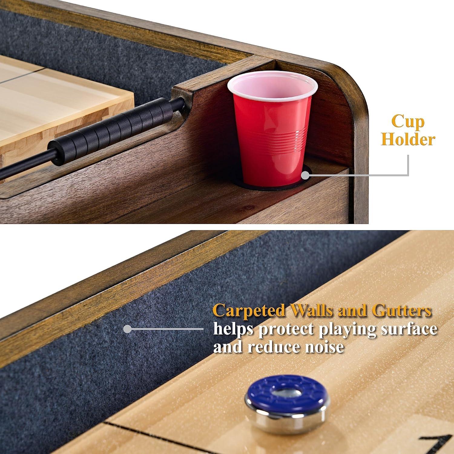 Barrington Billiards Company Barrington Billiards 12' Coventry Shuffleboard Table With Scratch-Resistant Playfield and 8 Puck Set