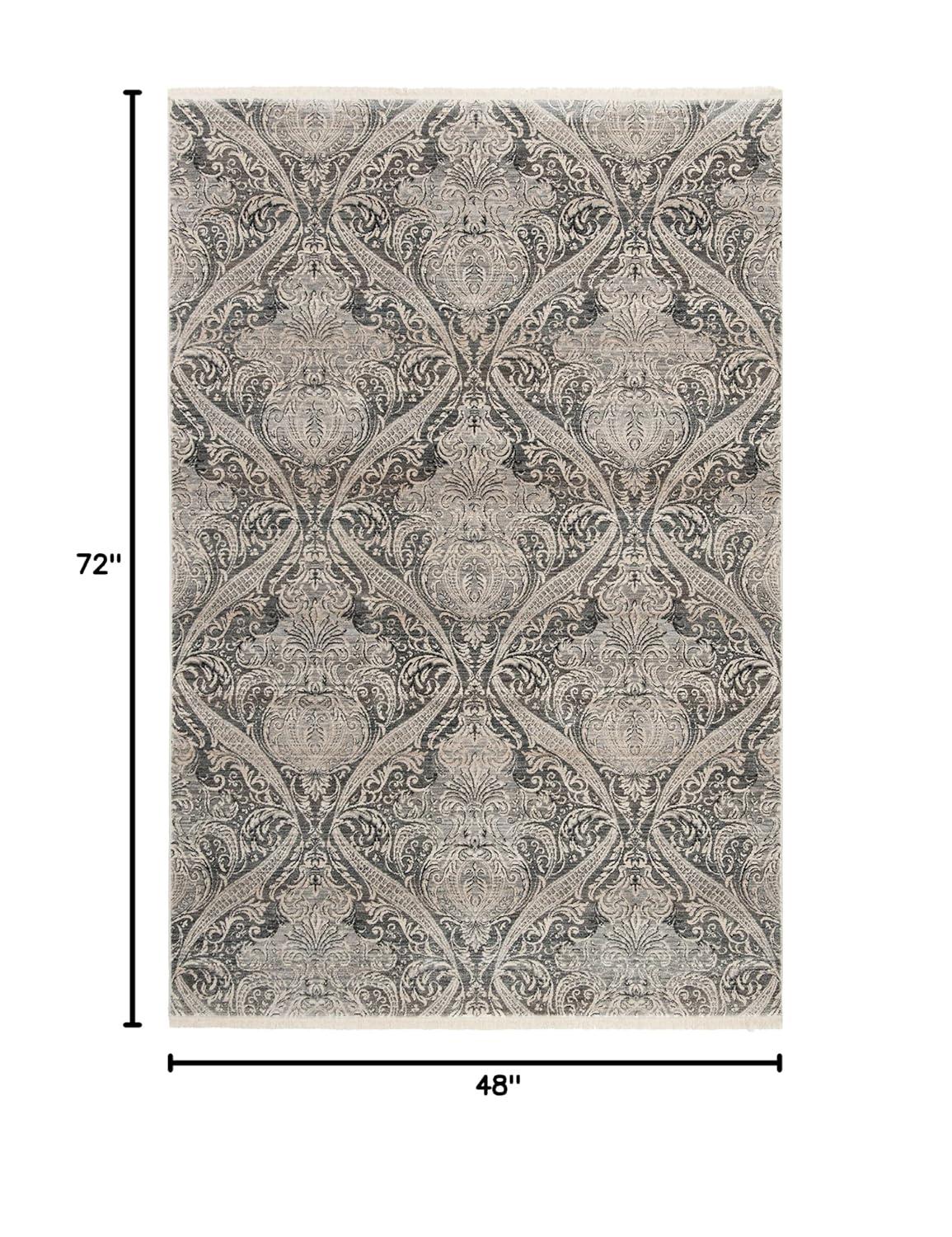 Vintage Persian VTP473 Power Loomed Indoor Area Rug - Grey/Charcoal - 4'x6' - Safavieh
