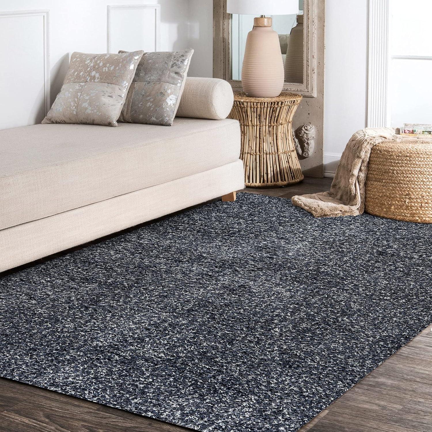 3'x5' Mercer Shag Plush Area Rug, Denim - JONATHAN Y