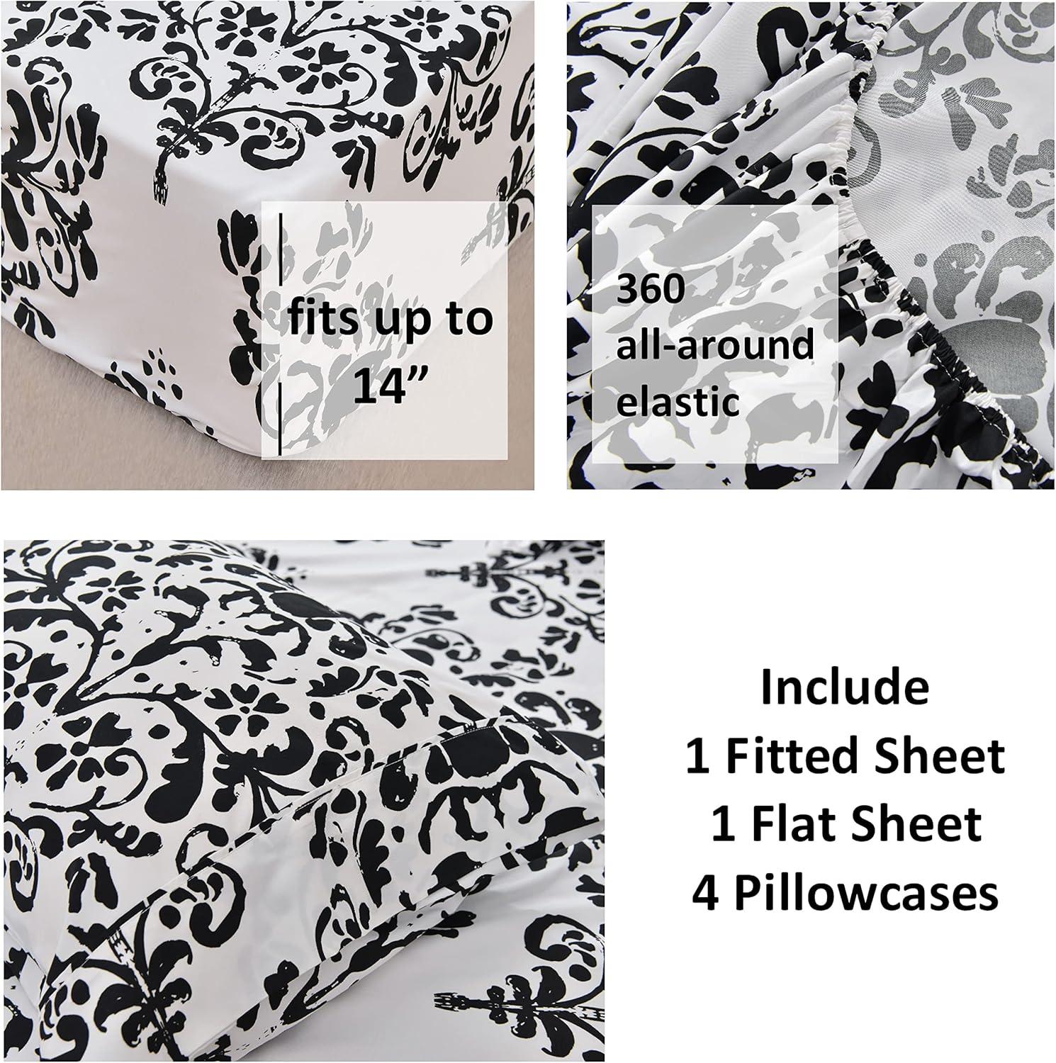 Microfiber Damask Sheet Set