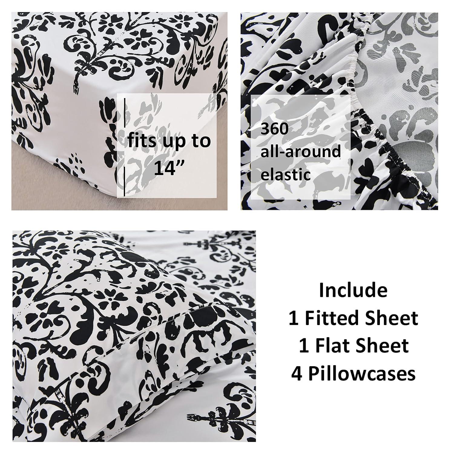 AmericanHomeCollection Microfiber Damask Sheet Set