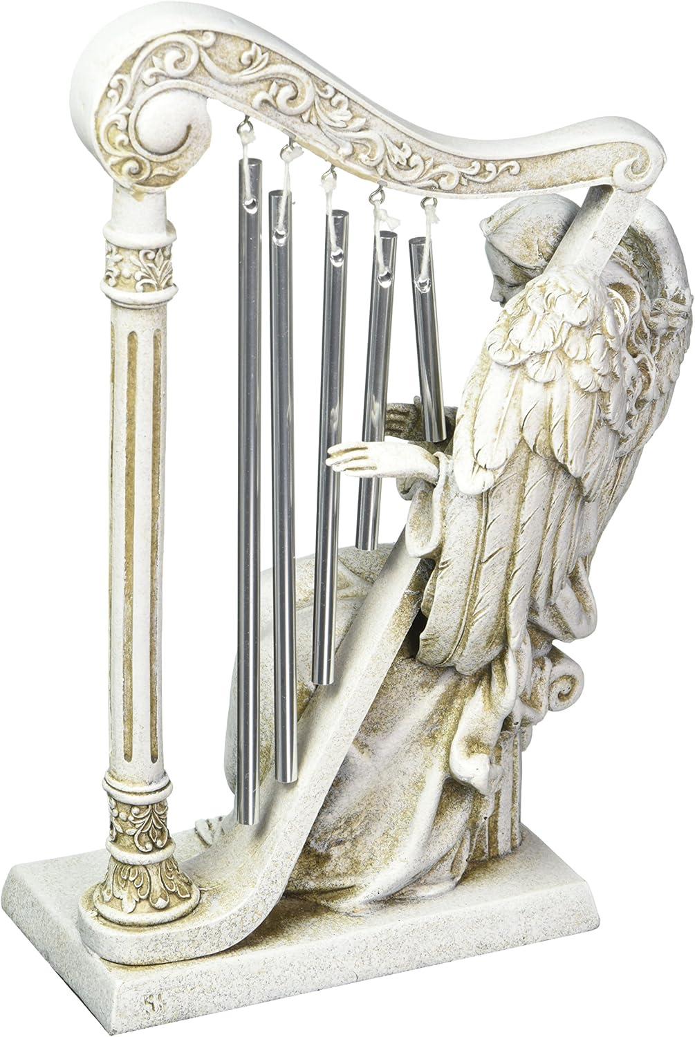 9.75 In Angel With Harp Windchime Bereavement Figurines