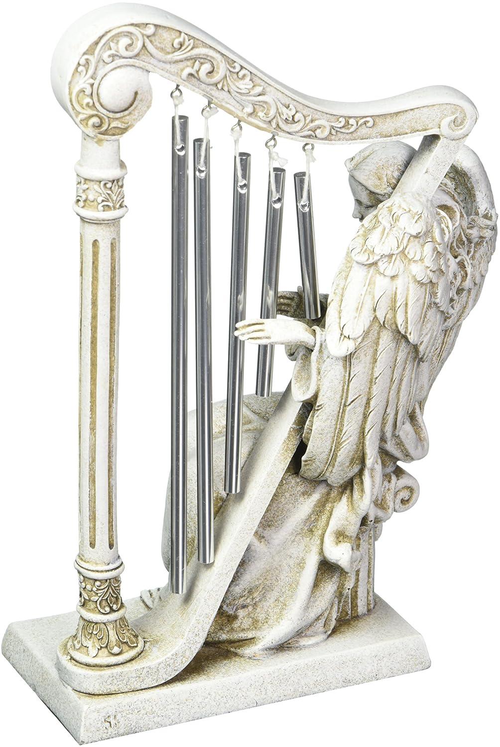 9.75 In Angel With Harp Windchime Bereavement Figurines