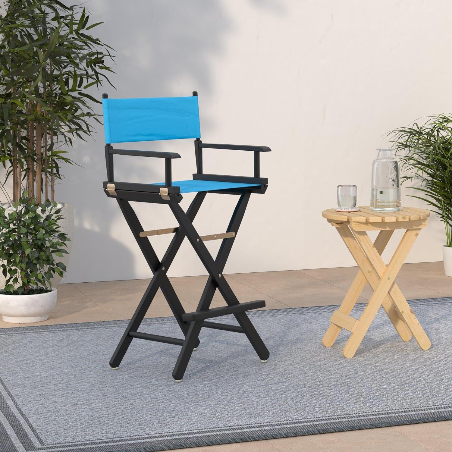 "30" Director's Chair Black Frame-Turquoise Canvas"