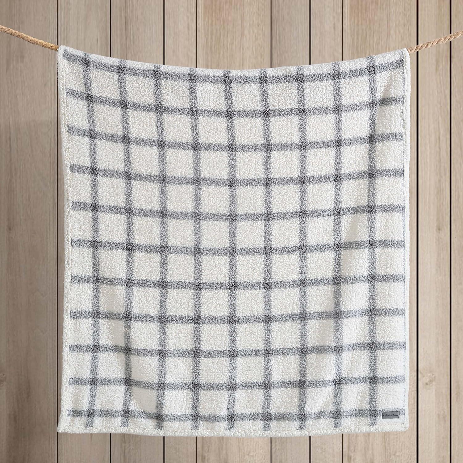 Eddie Bauer Printed Sherpa Reversible Throw Blankets