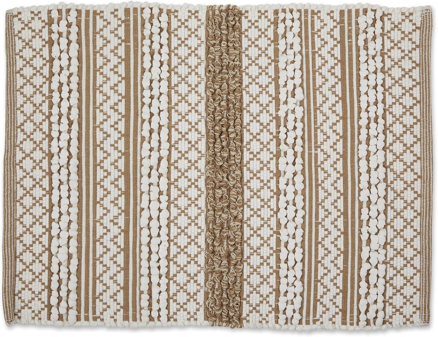 DII Stone and White Hand-Loomed Cotton Paper Chindi Rug 2x3