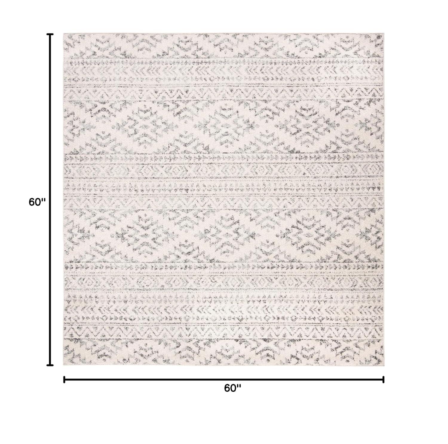 Tulum TUL272 Power Loomed Indoor Area Rug - Ivory/Grey - 5'x5' - Safavieh
