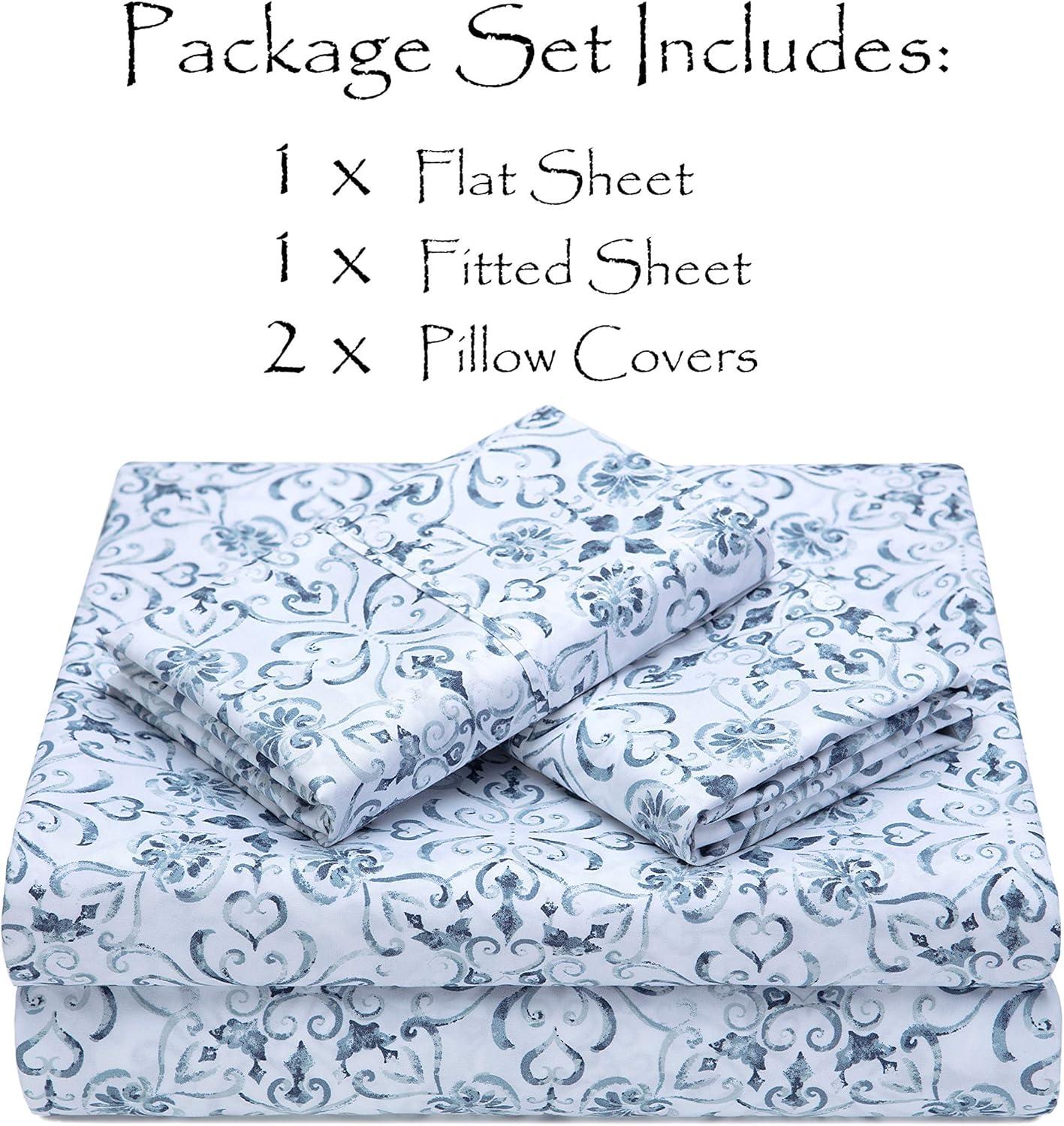 Percale Damask Sheet Set