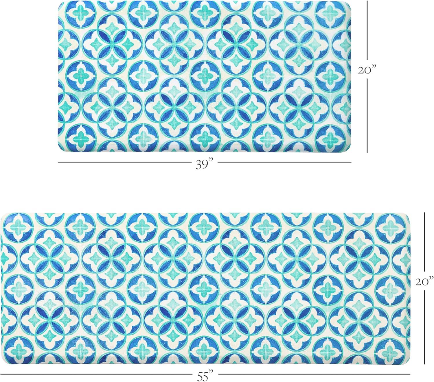 Fiesta FIESTA Mali Tiles Geo Trellis Anti-Fatigue Comfort Non-Slip Kitchen Runner Mat