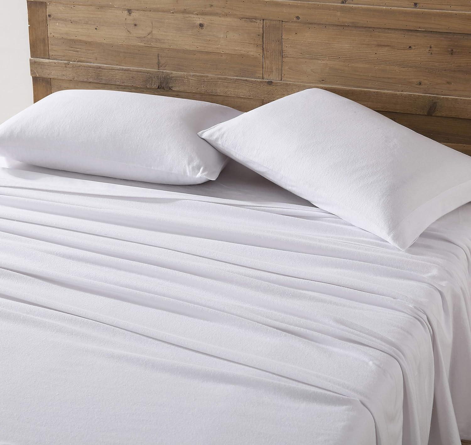 Twin Solid Flannel Sheet Set White - Eddie Bauer