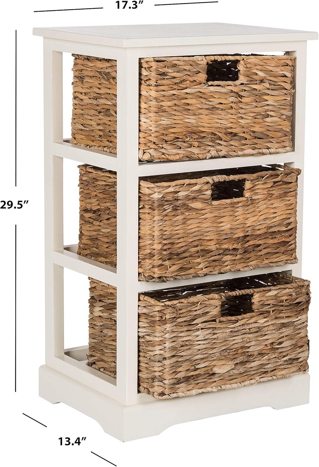 Halle Storage Side Table - AMH5738 - Vintage White - Safavieh Couture