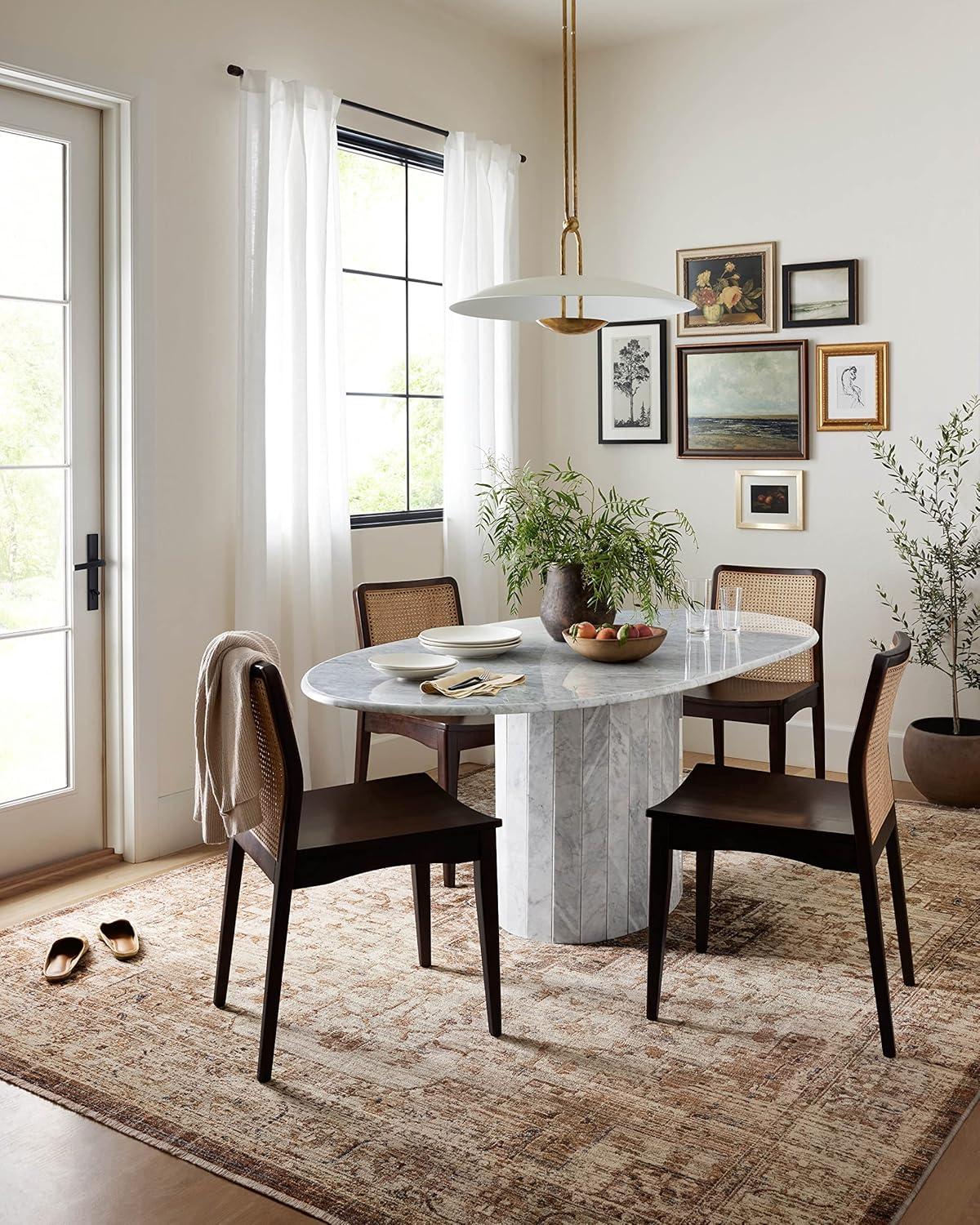 Loloi Rugs Sorrento Oriental Machine Made Power Loom Polyester Area Rug in Beige/Brown