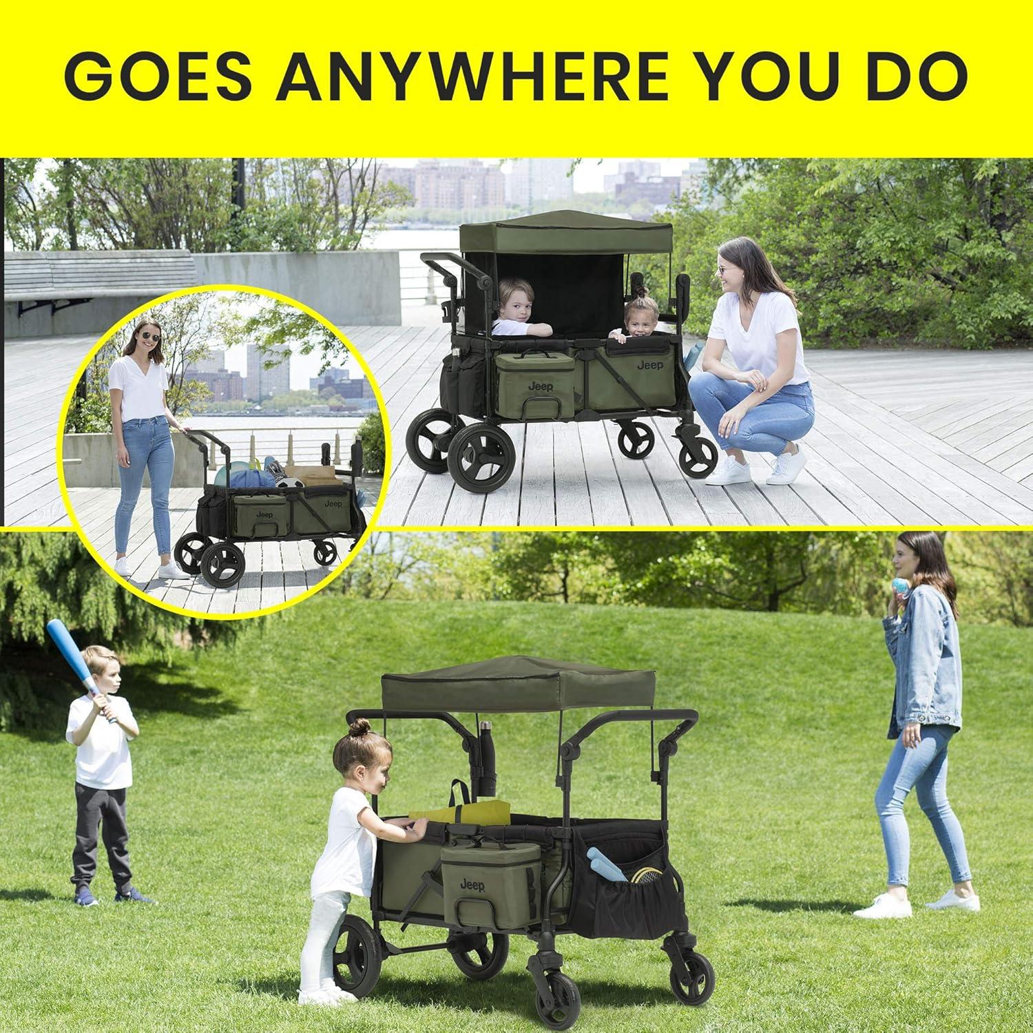 Delta Children Jeep Deluxe Wrangler Stroller Wagon with Cooler Bag and Parent Organizer by Delta Children