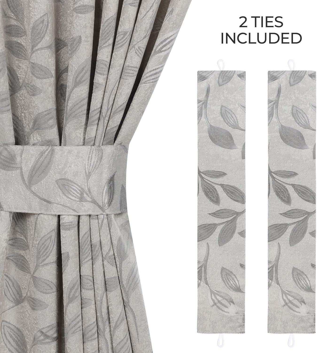 Superior Leaves Machine Washable Room Darkening Blackout Curtains With Back Tabs by Superior (Set of 2)