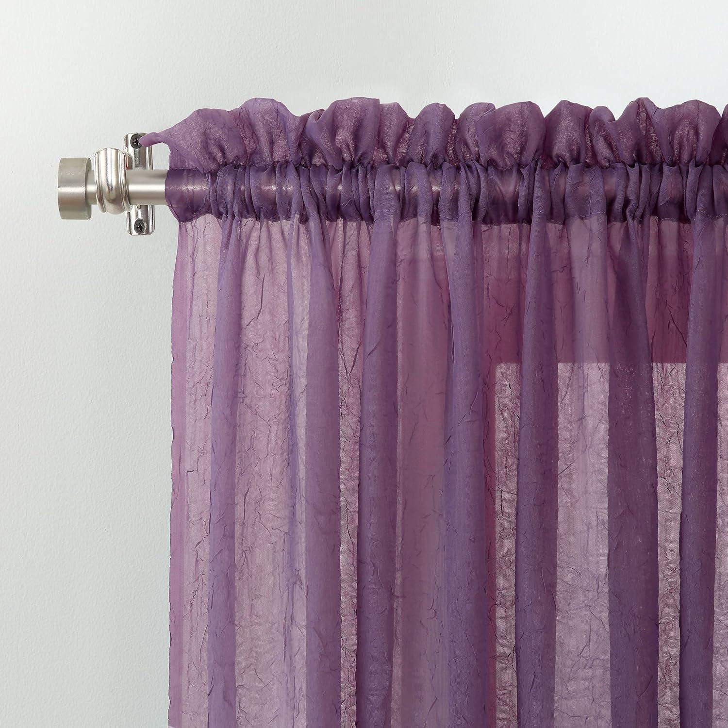 Erica Crushed Sheer Voile Rod Pocket Curtain Panel - No. 918