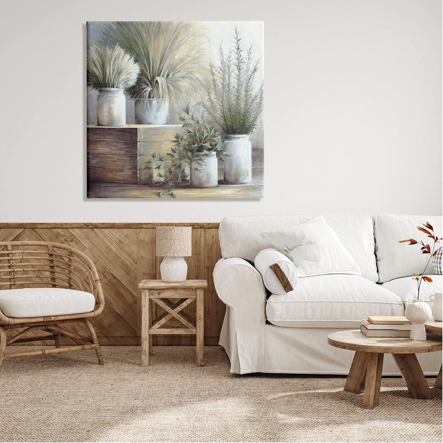 " Mixed Potted House Plants Indoor Garden Still Life " by White Ladder Painting Print