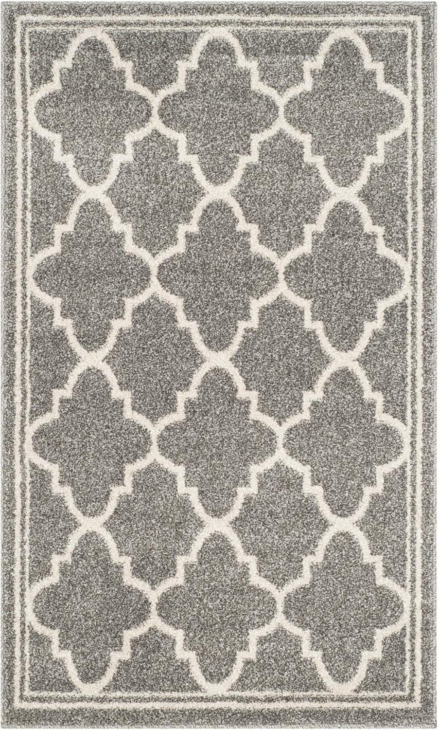 SAFAVIEH Amherst Trina Geometric Area Rug, Dark Grey/Beige, 5'3" x 8'