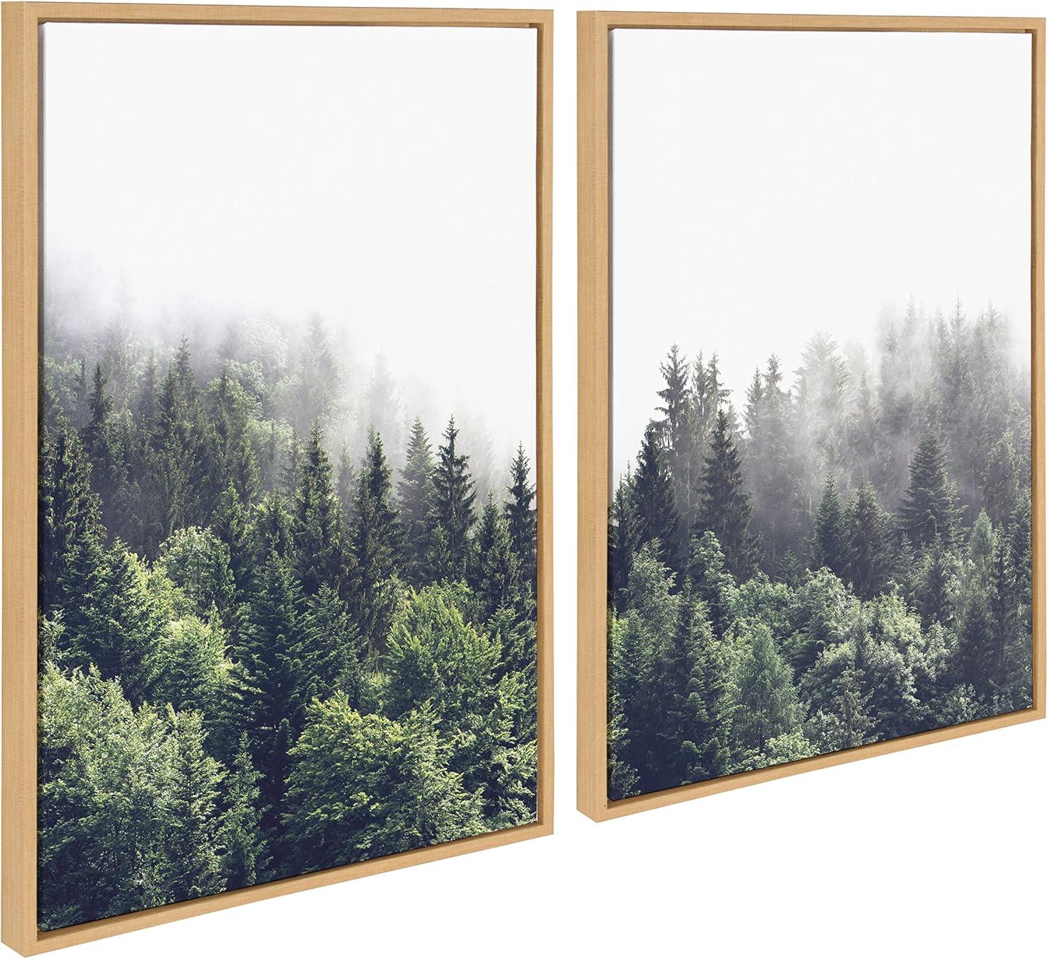 (Set of 2) 23" x 33" Sylvie Foggy Day Framed Canvas Set by Creative Bunch Natural - Kate & Laurel All Things Decor