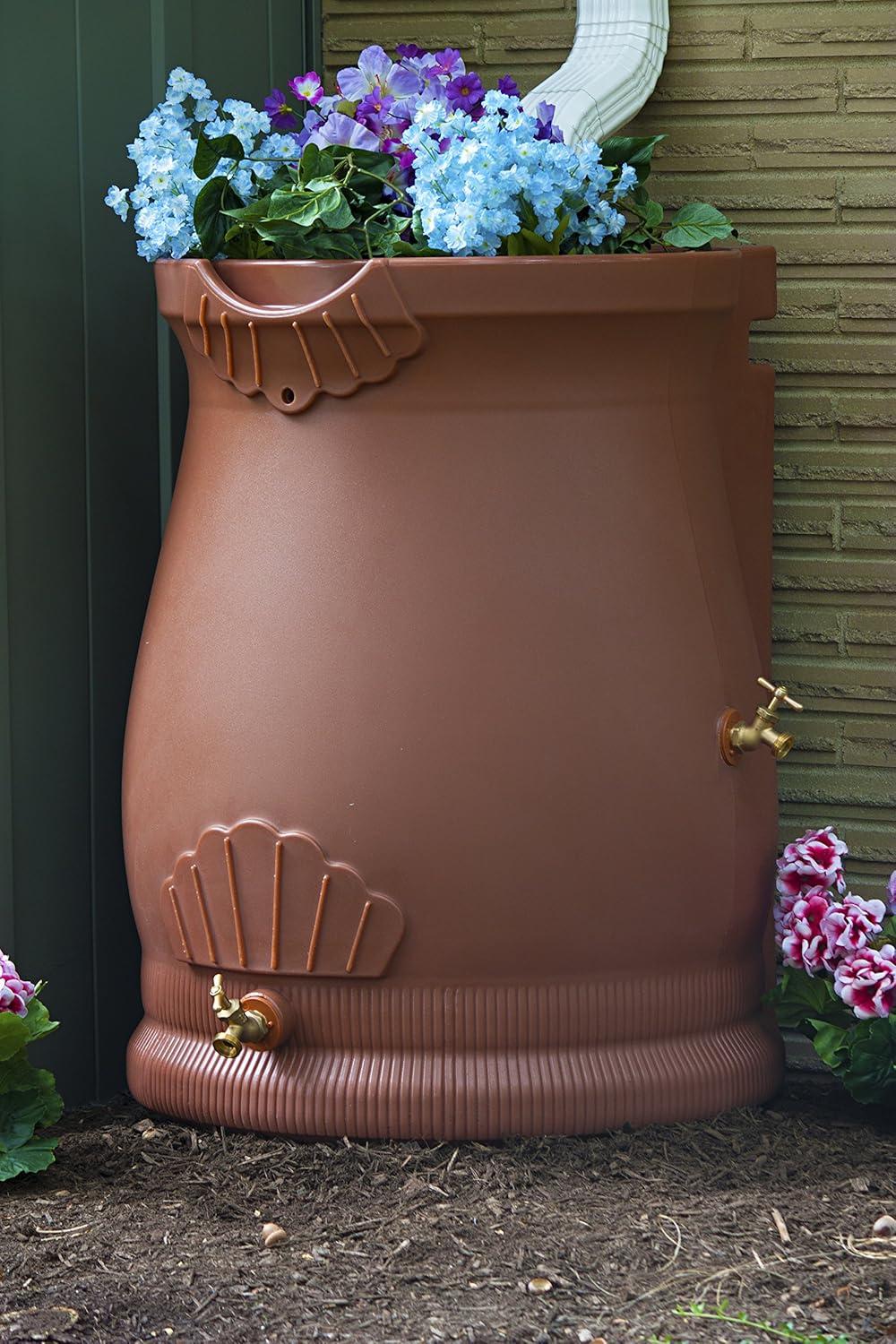 Good Ideas Good Ideas 50 Gallons Plastic Drainable Dual Overflow Planter Rain Barrel