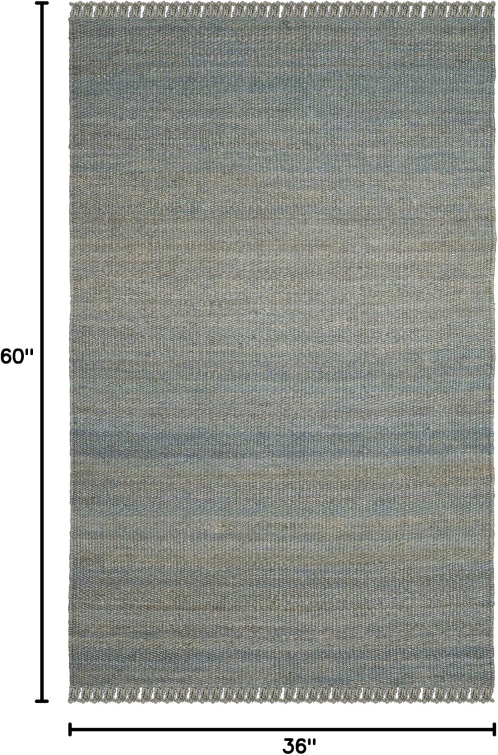 SAFAVIEH Natural Fiber Clara Braided Jute Area Rug, Blue, 3' x 5'